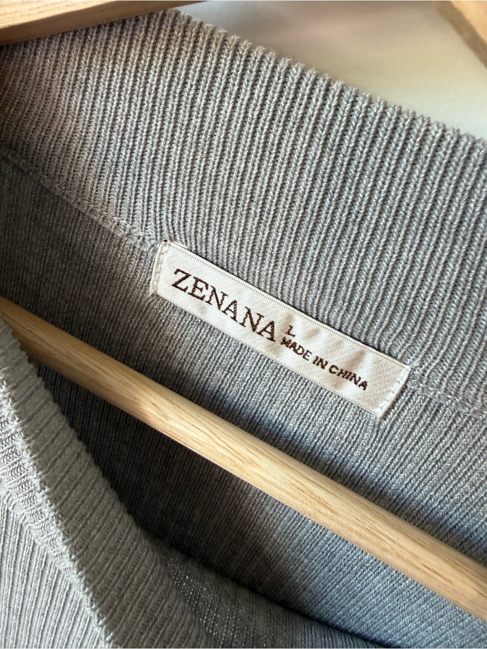 Zenana Outfitters NWOT Women's Crewneck Sweater and Pants Set in Light Gray | L